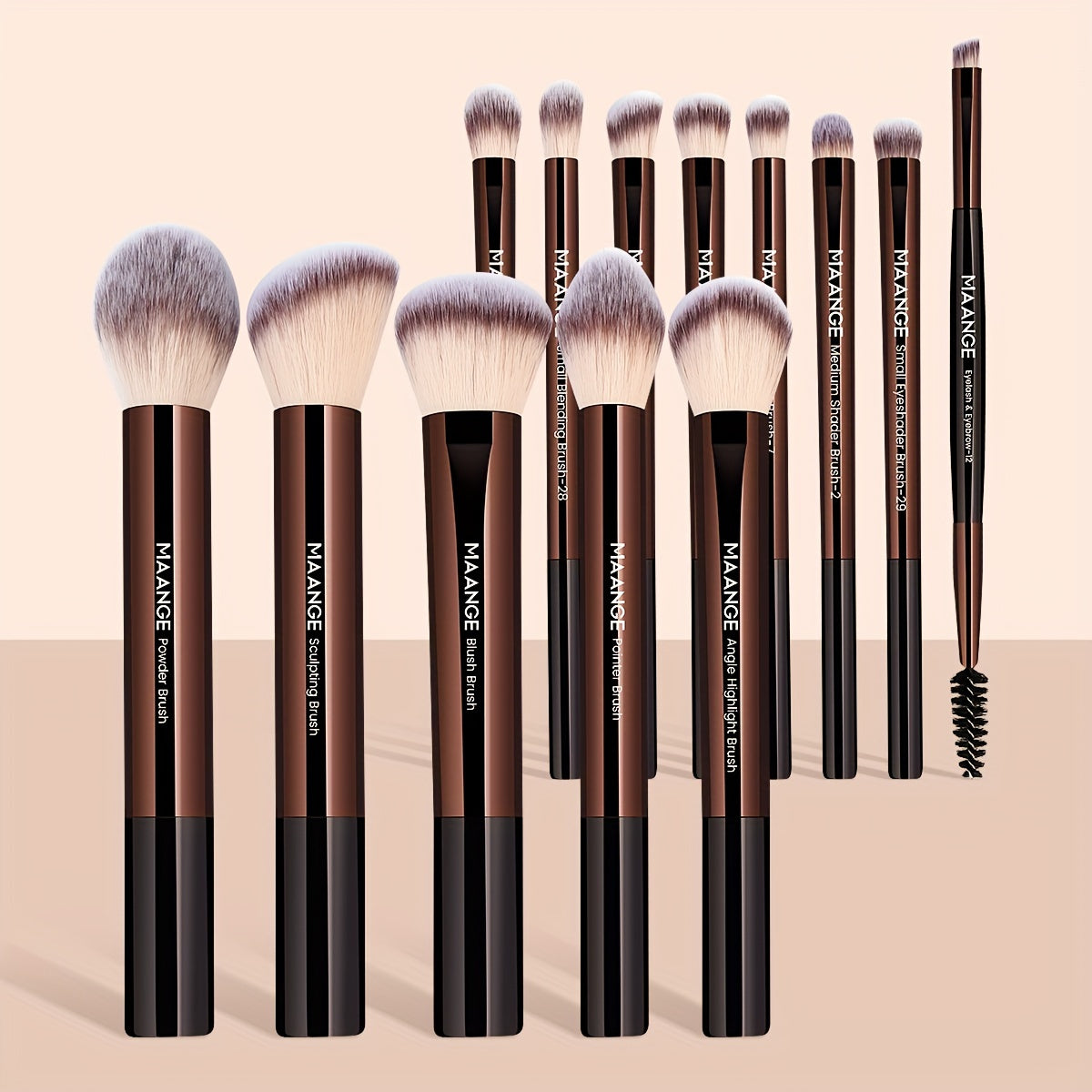 MAANGE 13-Piece Makeup Brush Set - Professional Wand Brushes