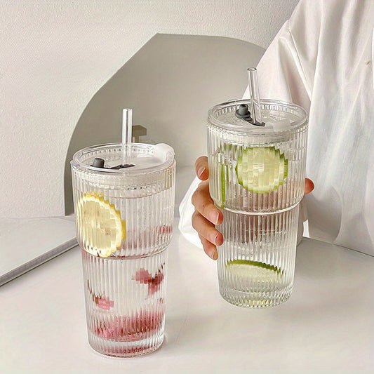 600ml Aesthetic Glass Water Cup